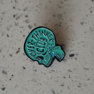 Overthinker Club Skull Skeleton Humor Mental Health Lapel Pin